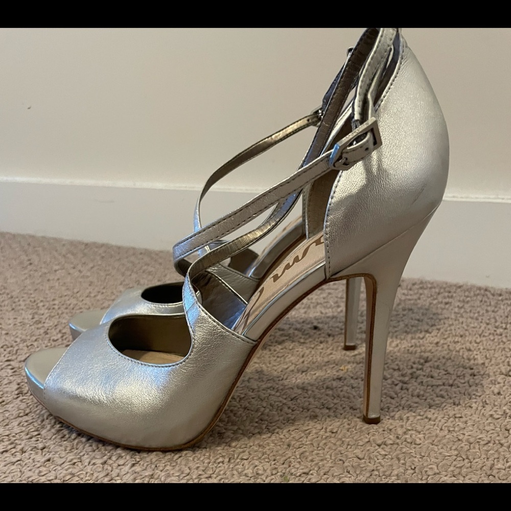 Sam Edelman Silver Strappy open toe heels